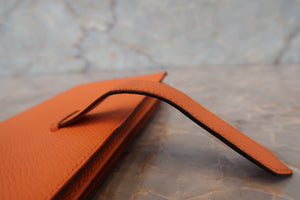 HERMES／エルメス ベアンスフレ ヴォーエプソン マンゴー □P刻印 財布 700090114