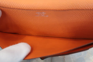 HERMES／エルメス ベアンスフレ ヴォーエプソン マンゴー □P刻印 財布 700090114