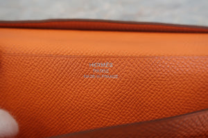 HERMES／エルメス ベアンスフレ ヴォーエプソン マンゴー □P刻印 財布 700090114