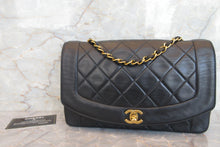 Load image into Gallery viewer, CHANEL  Diana matelasse chain shoulder bag Lambskin Black/Gold hadware Shoulder bag 700060111
