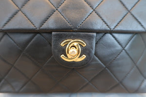 CHANEL/シャネル ミニマトラッセシングルフラップチェーンショルダーバッグ ラムスキン ブラック/ゴールド金具 ショルダーバッグ 600100206