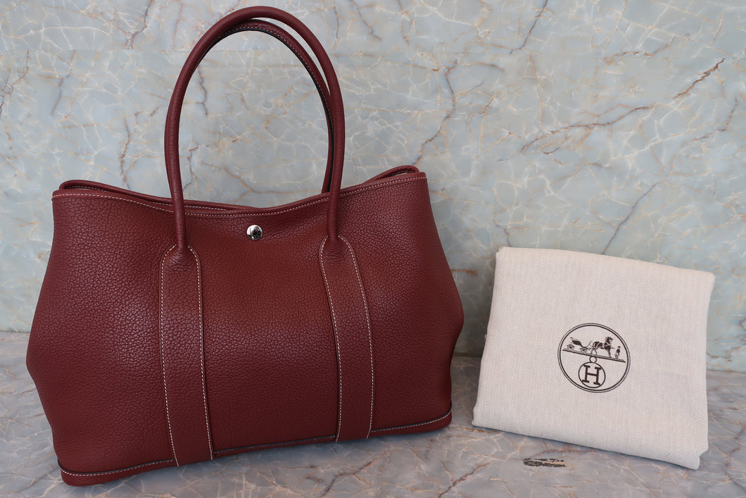HERMES／エルメス ガーデンパーティPM ネゴンダ ルージュアッシュ □Q刻印 トートバッグ 700090089