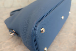 HERMES／BOLIDE 31 Clemence leather Blue brighton X Engraving Shoulder bag 600050216