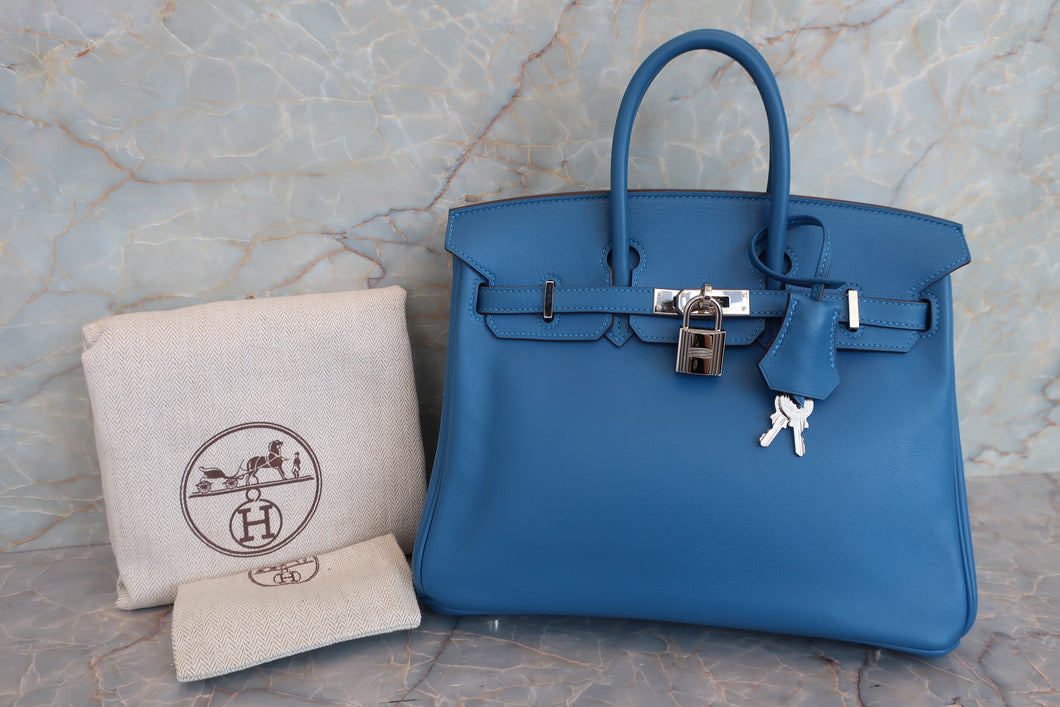 HERMES／エルメス バーキン25 ヴォースイフト ミコノス □O刻印 ハンドバッグ 700070032