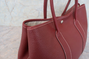 HERMES／エルメス ガーデンパーティPM ネゴンダ ルージュアッシュ □Q刻印 トートバッグ 700090089