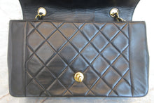 Load image into Gallery viewer, CHANEL  Diana matelasse chain shoulder bag Lambskin Black/Gold hadware Shoulder bag 700060111

