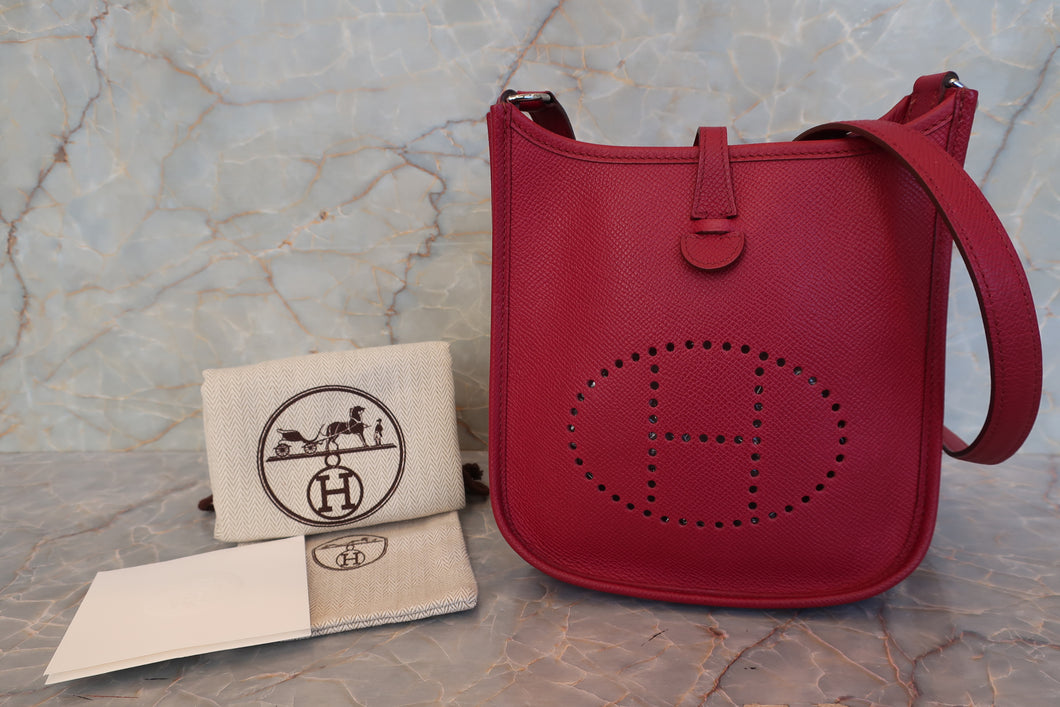 HERMES／エルメス エブリンTPM ヴォーエプソン ルビー ショルダーバッグ 700100092