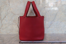 Load image into Gallery viewer, HERMES PICOTIN PM Clemence leather Rouge vif □G Engraving Hand bag 700120009
