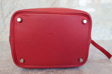 Load image into Gallery viewer, HERMES PICOTIN PM Clemence leather Rouge vif □G Engraving Hand bag 700120009
