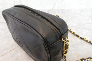 CHANEL/シャネル ココマークフリンジチェーンショルダーバッグ ラムスキン ブラック/ゴールド金具 ショルダーバッグ 700060095