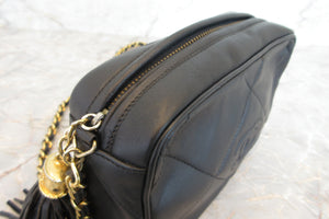 CHANEL/シャネル ココマークフリンジチェーンショルダーバッグ ラムスキン ブラック/ゴールド金具 ショルダーバッグ 700060095