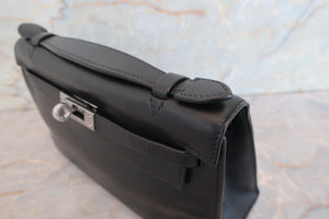 HERMES／エルメス ポシェットケリー ヴォーガリバー ブラック □H刻印 ハンドバッグ 700090083