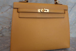HERMES／エルメス ケリー25 ヴォーエプソン ジョーヌアンブル C刻印 ショルダーバッグ 700070009