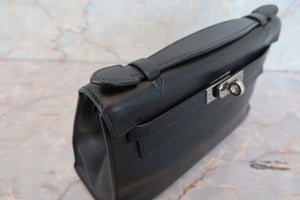 HERMES／エルメス ポシェットケリー ヴォーガリバー ブラック □H刻印 ハンドバッグ 700090083