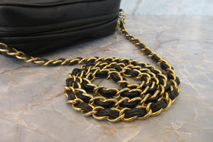 CHANEL/シャネル ココマークフリンジチェーンショルダーバッグ ラムスキン ブラック/ゴールド金具 ショルダーバッグ 700060095