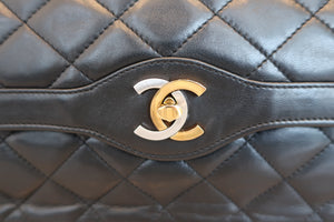 CHANEL/シャネル パリ限定マトラッセダブルフラップチェーンショルダーバッグ ラムスキン ブラック/ゴールド金具 ショルダーバッグ 600100153