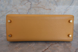HERMES／エルメス ケリー25 ヴォーエプソン ジョーヌアンブル C刻印 ショルダーバッグ 700070009