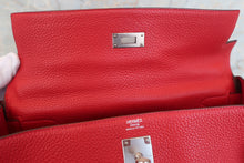 将图片加载到图库查看器，HERMES KELLY 32 Clemence leather Rouge casaque □Q刻印 Shoulder bag 600050104
