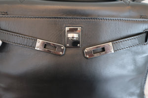 HERMES／エルメス ポシェットケリー ヴォーガリバー ブラック □H刻印 ハンドバッグ 700090083