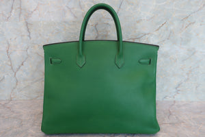 HERMES／エルメス バーキン40 クシュベル グリーン □B刻印 ハンドバッグ 700050010