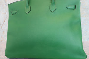 HERMES／エルメス バーキン40 クシュベル グリーン □B刻印 ハンドバッグ 700050010