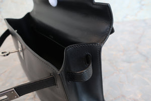 HERMES／エルメス ポシェットケリー ヴォーガリバー ブラック □H刻印 ハンドバッグ 700090083