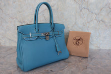 将图片加载到图库查看器，HERMES BIRKIN 30 Togo leather Blue jean □G刻印 Hand bag 800080216
