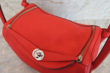 Load image into Gallery viewer, HERMES LINDY 26 Clemence leather Rouge tomate X Engraving Shoulder bag 700030204
