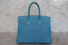 将图片加载到图库查看器，HERMES BIRKIN 30 Togo leather Blue jean □G刻印 Hand bag 800080216
