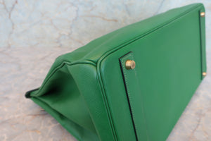 HERMES／エルメス バーキン40 クシュベル グリーン □B刻印 ハンドバッグ 700050010