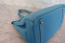 将图片加载到图库查看器，HERMES BIRKIN 30 Togo leather Blue jean □G刻印 Hand bag 800080216
