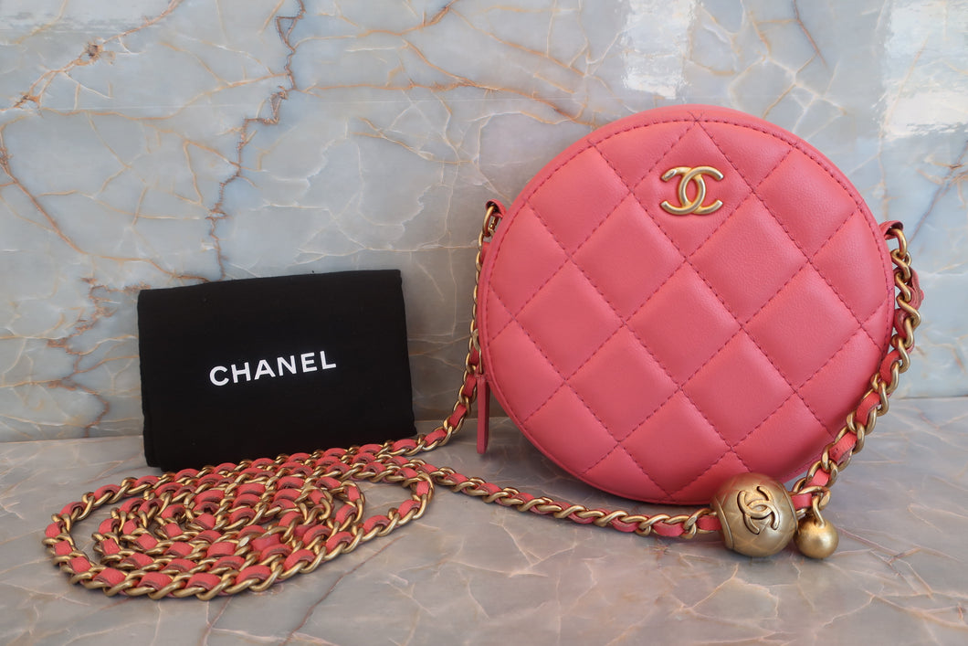 CHANEL/シャネル マトラッセラウンドチェーンショルダーバッグ ラムスキン ピンク/ゴールド金具 ショルダーバッグ 700060009