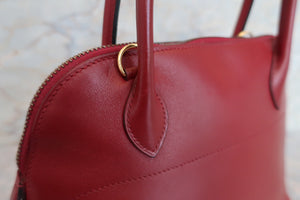 HERMES／BOLIDE 27 Box carf leather Rouge H 〇X Engraving Hand bag 700020069