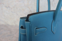 将图片加载到图库查看器，HERMES BIRKIN 30 Togo leather Blue jean □G刻印 Hand bag 800080216
