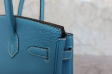 将图片加载到图库查看器，HERMES BIRKIN 30 Togo leather Blue jean □G刻印 Hand bag 800080216

