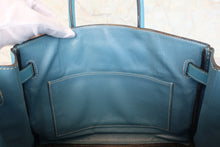 将图片加载到图库查看器，HERMES BIRKIN 30 Togo leather Blue jean □G刻印 Hand bag 800080216
