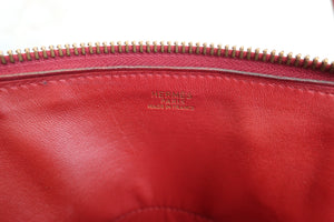 HERMES／BOLIDE 27 Box carf leather Rouge H 〇X Engraving Hand bag 700020069