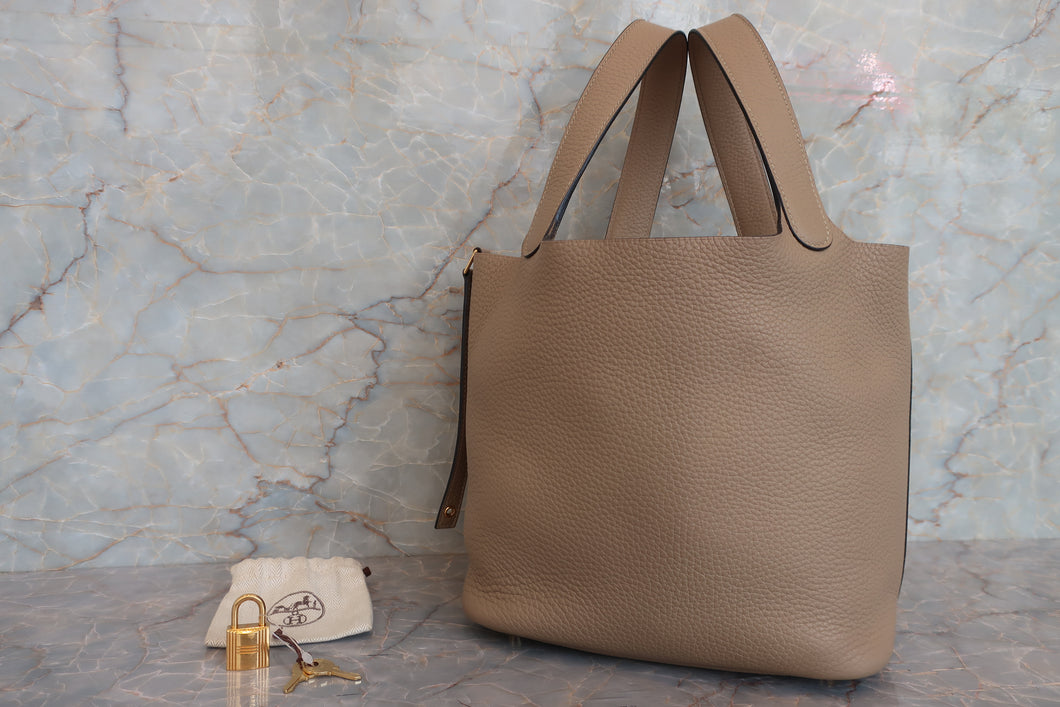 HERMES／エルメス ピコタンロックＭＭ トリヨンクレマンス トレンチ Z刻印 ハンドバッグ 700060304