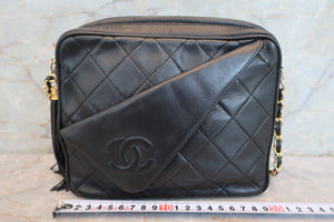 CHANEL Matelasse fringe chain shoulder bag Lambskin Black/Gold hadware Shoulder bag 700090096