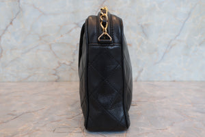 CHANEL Matelasse fringe chain shoulder bag Lambskin Black/Gold hadware Shoulder bag 700090096