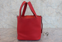将图片加载到图库查看器，HERMES PICOTIN LOCK MM Clemence leather Rouge garance □H刻印 Hand bag 800030187
