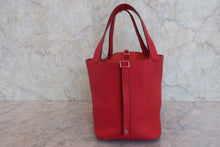 将图片加载到图库查看器，HERMES PICOTIN LOCK MM Clemence leather Rouge garance □H刻印 Hand bag 800030187
