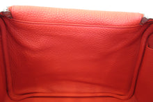 Load image into Gallery viewer, HERMES LINDY 26 Clemence leather Rouge tomate X Engraving Shoulder bag 700030204
