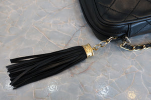 CHANEL Matelasse fringe chain shoulder bag Lambskin Black/Gold hadware Shoulder bag 700090096
