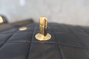 CHANEL Matelasse double flap double chain shoulder bag Lambskin Navy/Gold hadware Shoulder bag 600040145