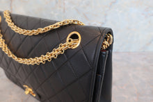 Load image into Gallery viewer, CHANEL Matelasse double flap chain shoulder bag Lambskin Black/Gold hadware Shoulder bag 600080144
