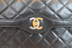 CHANEL/シャネル パリ限定マトラッセダブルフラップチェーンショルダーバッグ ラムスキン ブラック/ゴールド金具 ショルダーバッグ 600100171