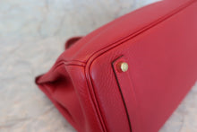 Load image into Gallery viewer, HERMES BIRKIN 35 Clemence leather Rouge garance □I Engraving Hand bag 600050227
