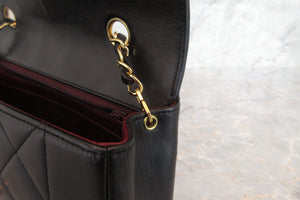 CHANEL/シャネル ダイアナマトラッセチェーンショルダーバッグ ラムスキン ブラック/ゴールド金具 ショルダーバッグ 700060147