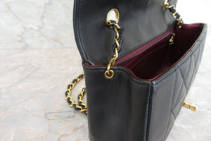 CHANEL/シャネル ダイアナマトラッセチェーンショルダーバッグ ラムスキン ブラック/ゴールド金具 ショルダーバッグ 700060147